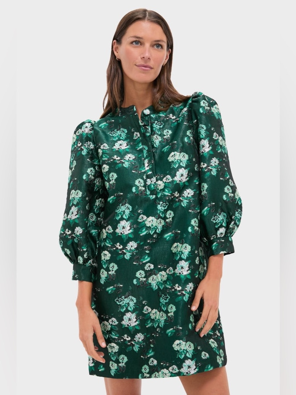 POMANDER PLACE
Emerald Magnolia Floral Jacquard Samantha Dress Size Small